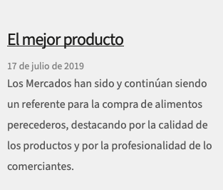 El mejor producto 17 de julio de 2019 Los Mercados han sido y continúan siendo un referente para la compra de alimentos perecederos, destacando por la calidad de los productos y por la profesionalidad de lo comerciantes. 
